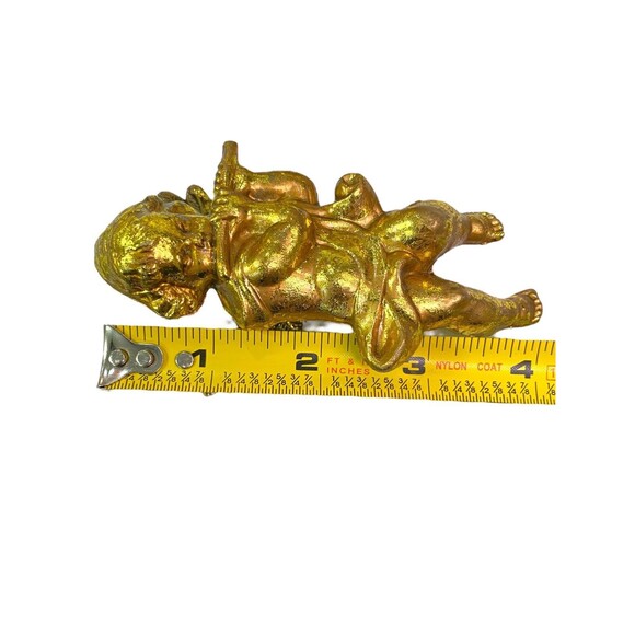 Gold Tone Cherub Angel Christmas Ornaments Set Of 4 Vintage 4 1/4” Tall - Picture 8 of 9